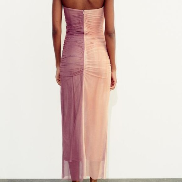 NWT SHADES OF PINK PRINTED TULLE DRESS - Picture 6 of 13